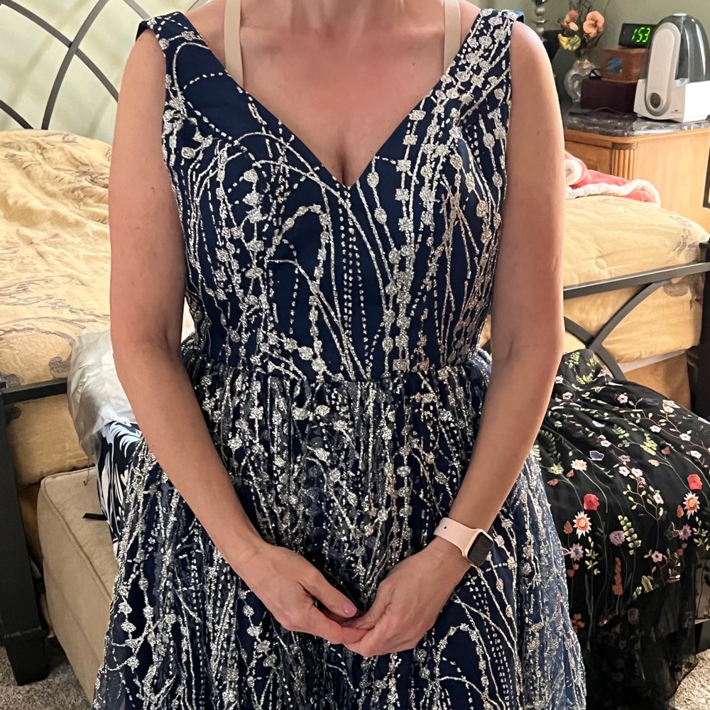blue sparkly party dress